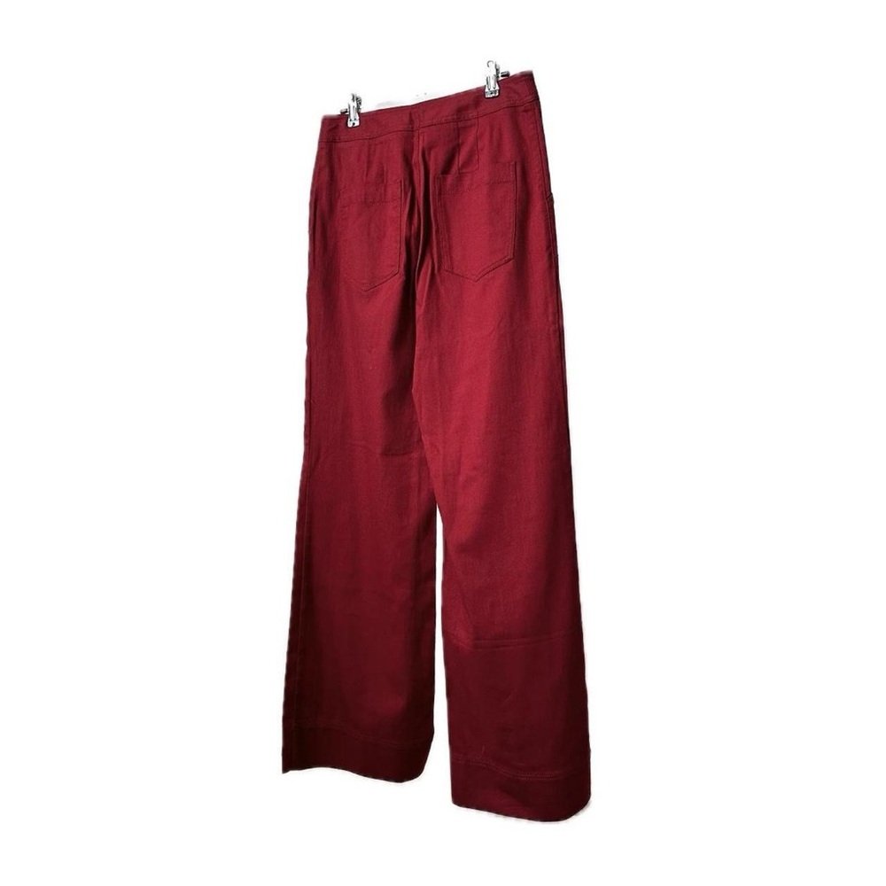 ANTHROPOLOGIE Wide-Leg Red Pants Lightweight High Waist Trousers Size-6 - Picture 3 of 14
